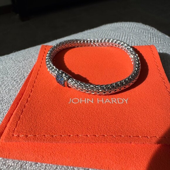 John Hardy Women's Classic Chain  6.5mm Icon Bracelet Sapphire Blue Gemstones - Picture 15 of 15